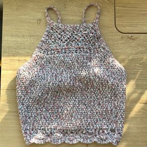 NWOT Halter Crochet Crop Top